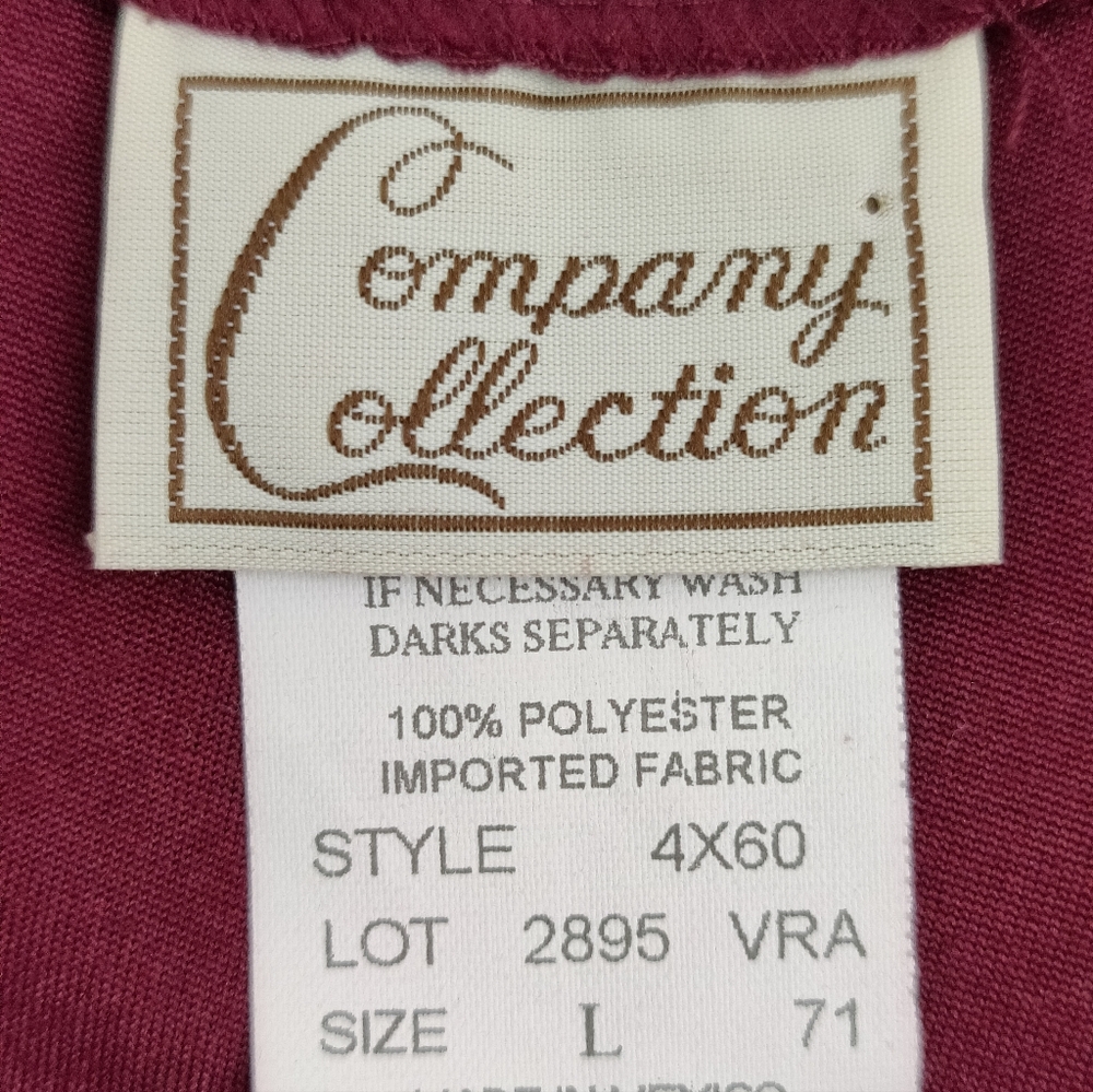 Vtg Company Collection Burgundy Leaf Embroidered button Down Sweater Blouse Sz L - Picture 12 of 13
